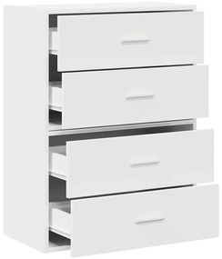 Armários c/ 2 gavetas 2 pcs 60x31x40cm derivados madeira branco
