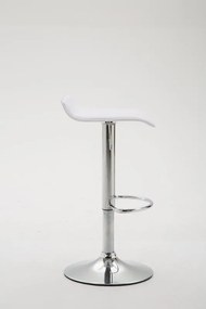 Banco de bar Dyn em couro sintético e com estrutura cromada 36 x 64-84 x 39 cm Branco