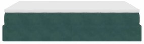 Estrutura de cama otomana com colchão 140x200 cm verde escuro