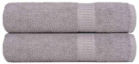 vidaXL Toalhas de mãos 2 pcs 50x100 cm 360 gsm 100% algodão cinzento