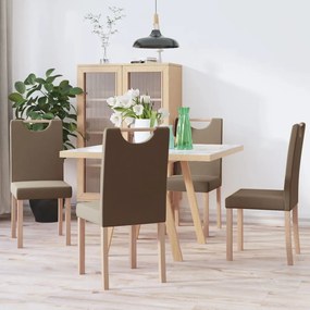 vidaXL Cadeiras de jantar 4 pcs tecido cinzento-acastanhado
