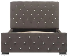 Estrutura de cama 100x200 cm veludo cinzento