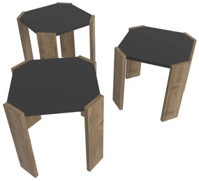 Mesa de Centro Lori – Antracite Nogueira – 44,5 x 41 x 44,5 cm