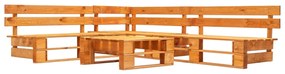 vidaXL Sofás paletes jardim 4 pcs madeira castanho mel