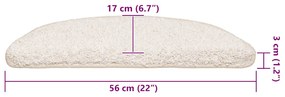 Tapetes de escada 30 pcs 56x17x3 cm branco