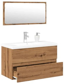 vidaXL Conjunto de mobiliário de casa de banho carvalho artesanal