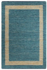 vidaXL Tapete artesanal em juta azul 80x160 cm