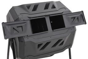 Caixote de compostagem para jardim 73x64x95 cm 160 L preto