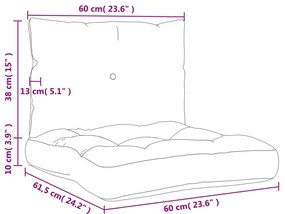 Almofadões p/ móveis paletes 2 pcs tecido oxford padrão folhas