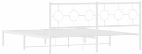 Estrutura de cama com cabeceira 183x213 cm metal branco