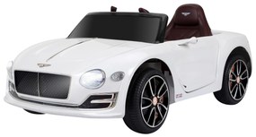 HOMCOM Carro elétrico infantil com licencia de Bentley GT para crianças acima de 3 anos com controle remoto 2 velocidades com faróis musica 108x60x43 cm Branco
