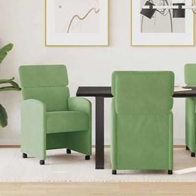 vidaXL Cadeiras de Jantar com Rodas 2 pcs Verde claro 58 x 65 x 98 cm