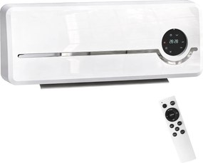 Aquecedor Elétrico de Baixo Consumo de Parede 2000W com 3 Modos Ecrã LED Termostato Temporizador e Oscilação Branco