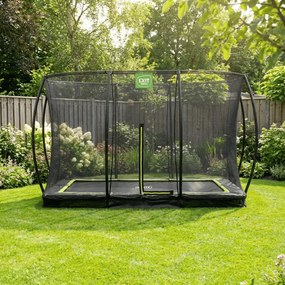 Trampolim retangular de solo Silhouette 244 x 366 cm com rede de segurança - Preto