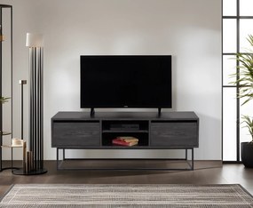 Móvel TV Escape – Castanho Escuro e Preto – 140 cm x 50 cm x 40 cm