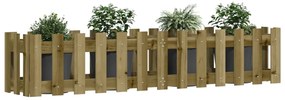 Canteiro elevado c/ design cerca 150x30x30 cm pinho impregnado