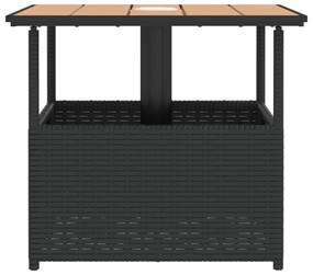 Mesa jardim c/ orifício guarda-sol 55x55x46,5cm vime PE preto