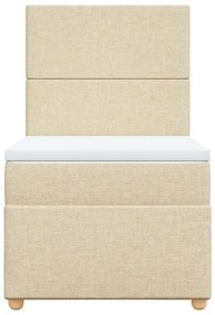 Cama com molas/colchão 90x190 cm tecido cor creme