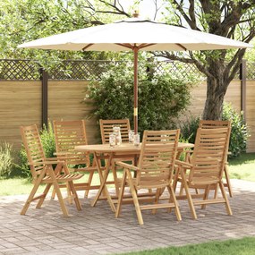 Conjunto de Jantar para Jardim vidaXL de 7 Peças Dobrável em Madeira M
