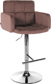 Banco de bar Los Angeles Veludo castanho