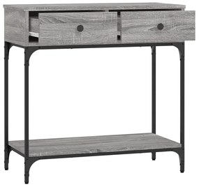 Mesa consola 75x34,5x75 cm derivados de madeira cinzento sonoma