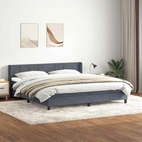 vidaXL Cama com molas/colchão 180x220 cm veludo cinzento-escuro