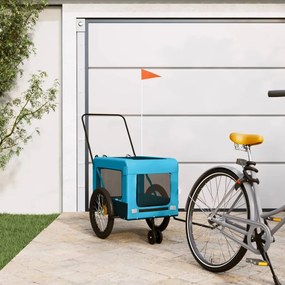 vidaXL Reboque de bicicleta p/ animais tecido oxford/ferro azul/preto