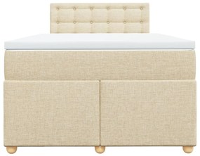 Cama com molas/colchão 120x200 cm tecido cor creme