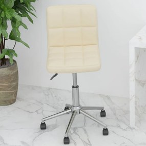vidaXL Cadeira de escritório giratória tecido cor creme