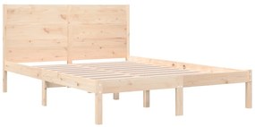 Estrutura de cama casal 135x190 cm madeira maciça