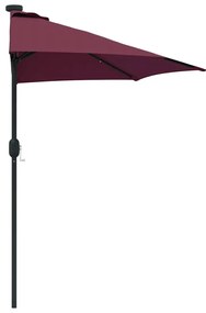 Guarda-sol de Jardim Vermelho bordô 294 x 150 x 224 cm tecido