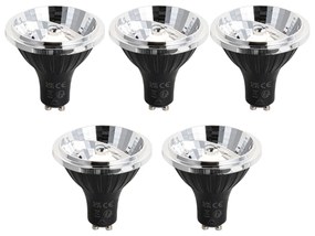 Conjunto de 5 Lâmpadas LED GU10 Reguláveis 70mm 6.5W 600 lm 3000K