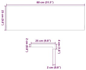 Soleiras da janela 2 pcs 80x25x2 cm carvalho castanho-claro