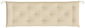 Almofadões banco jardim 2 pcs 150x50x7cm tecido oxford bege