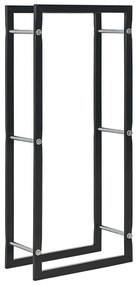 284700 vidaXL Suporte para lenha 44x20x100 cm aço preto