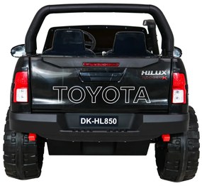 Carro elétrico para Crianças Toyota Hilux 12V, 4x4 Rodas Espuma EVA, Assento couro ecológico Preta