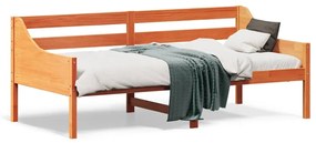 Sofá-cama 90x190 cm madeira de pinho maciça castanho cera