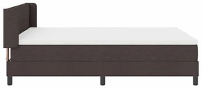 Cama Box Marrom Escuro 160 x 200 cm Tecido e Madeira