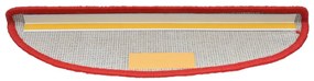 Tapetes de escada 15 pcs 65x21x4 cm vermelho