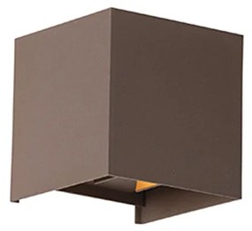 Candeeiro de parede exterior castanho ferrugem com LED 2-luzes IP54 - Edwin Moderno