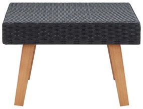 Mesa de centro para jardim vime PE preto