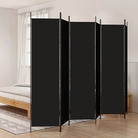 Divisória de quarto com 6 painéis 300x200 cm tecido preto