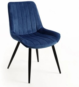 Conjunto de 2 Cadeiras Abba em Veludo Azul - Design Nórdico