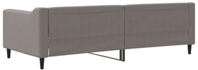 Sofá-cama 90x200 cm tecido cinzento-acastanhado