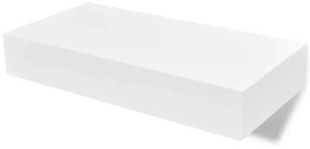 Prateleiras de parede suspensas com gavetas 2 pcs branco 48 cm