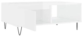 Mesa de centro 90x60x35cm derivados de madeira branco brilhante