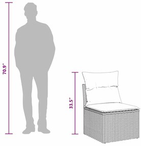 Conjunto de Sofás de Jardim de 14 Peças da com Almofadas de Rattan Pre
