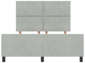 Estrutura de Cama vidaXL Cinzento-claro 140x200 cm Veludo