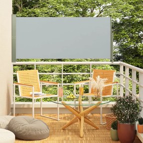 vidaXL Toldo lateral retrátil para pátio 140x300 cm cinzento
