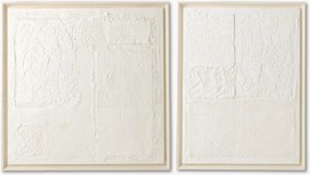 Quadros em madeira de pinho branca Plaster, conjunto de 2